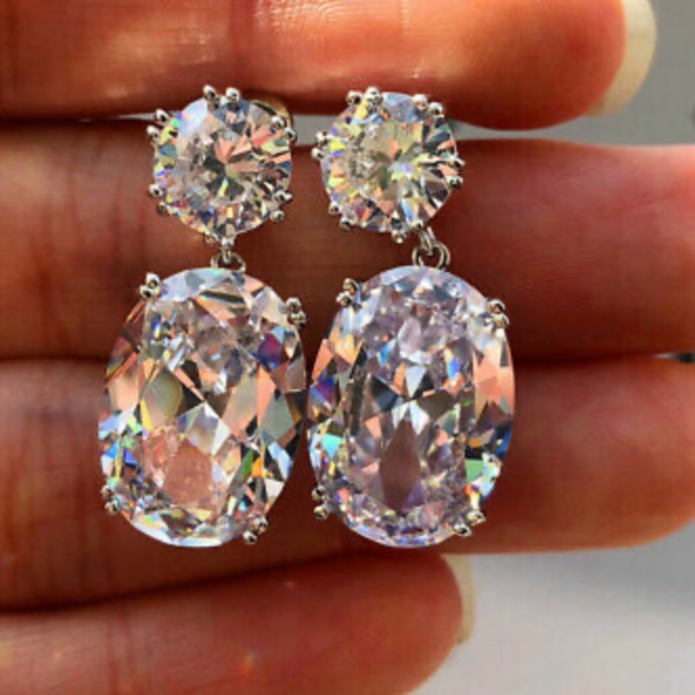 NEW 925 Silver Simulated Diamond 💎 Earrings